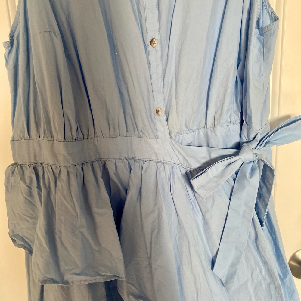 Anthropologie Maeve Light Blue Asymmetrical Dress - Picture 5 of 7